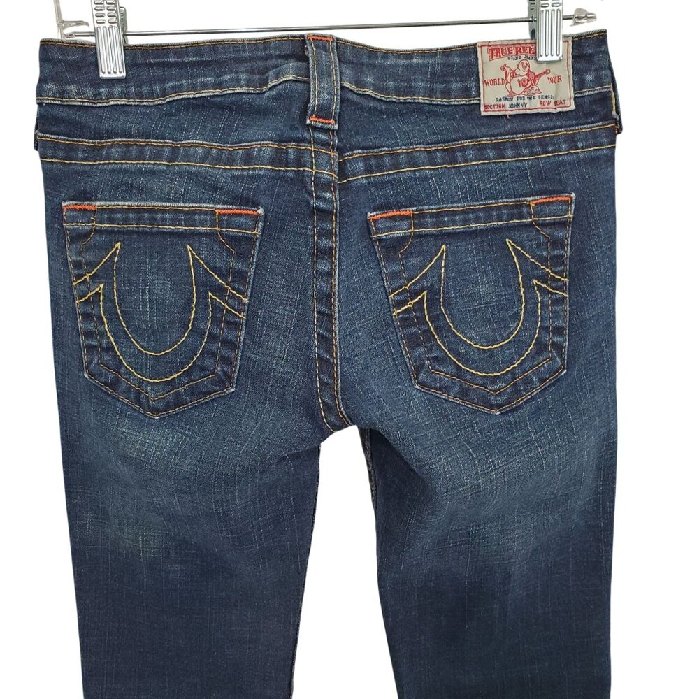 True Religion Women 28 Jeans Dark Low Rise Skinny Stretch Denim Classic Logo - Picture 7 of 13